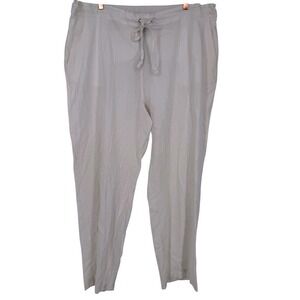 NWT Chelsea & Theodore Women's Linen Blend Drawstring Pants Cloud White Size 2X